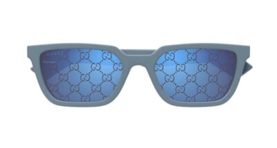 Pre-owned Gucci Gg1539s-003-55 Light Blue Sunglasses In Purple