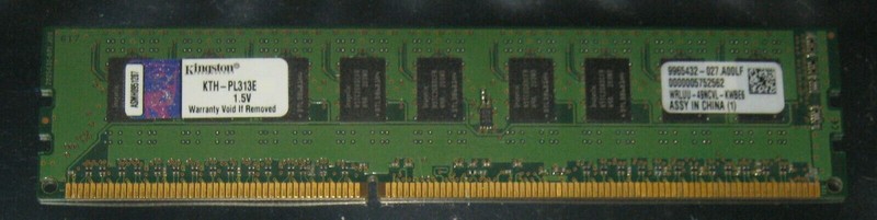 4gb Kingston Ddr3 Ram 1333mhz Pc3-10600e Dimm 240-Pol Kth-Pl313e/4g Ecc 1,5v 