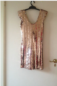 gatsby rose gold sequin gown