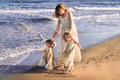 Sandra Kuck - OCEAN OF LOVE 16x20 art print, mom walking