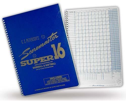 C.S. Peterson Scoremaster Super 16 Baseball Softball Scorebook (25 Games)