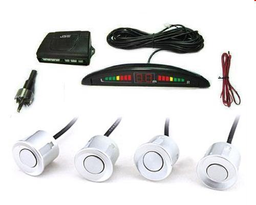 Kit 4 Sensore di Parcheggio Retromarcia Con Filo Display Led Cicalino Grigi hsb