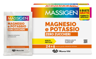 MASSIGEN MAGNESIO E POTASSIO zero zuccheri -30 BUSTE (24+6) -SPEDIZION...