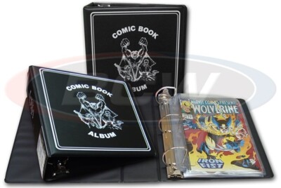 One New BCW 3'' D-Ring Black Comic Book Album binder