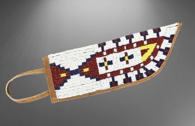 Sioux Tribe Native American Indian Beaded Knife Sheath Suede Leather Cover SU06