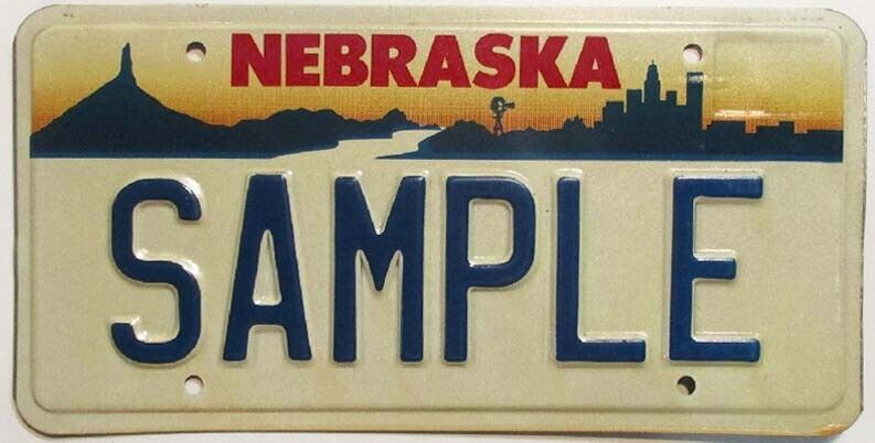 Vintage Nebraska 1993 1994 1995 Chimney Rock Sample License Plate