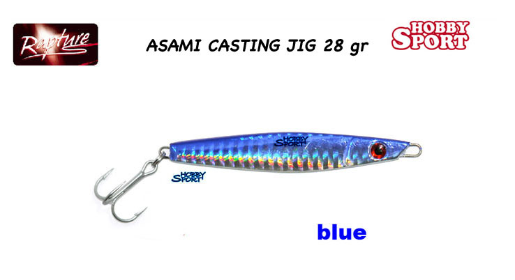 METAL JIG ASAMI CASTING 28 GR  COLOR B BLUE SILVER RAPTURE 8 CM SPINNING MARE