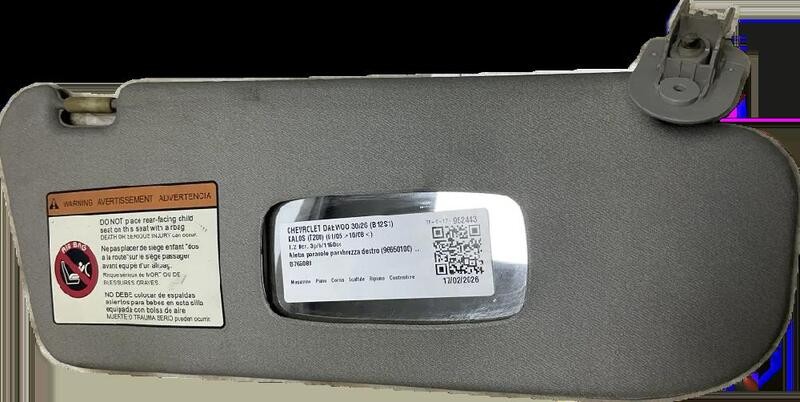 96650100 ALETTA PARASOLE PARABREZZA DESTRO CHEVROLET DAEWOO KALOS (T200) 1.2