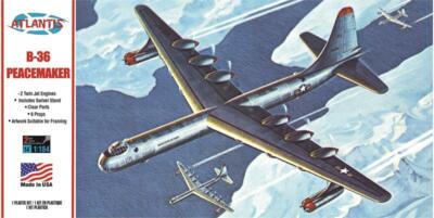 Atlantis Revell 205 B-36 Peacemaker Bomber plastic model kit 1/184