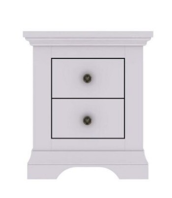 New Normandy 2 Drawer Bedside Chest In Grey Ready Assembled