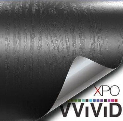 VVivid Stealth Black Ash Wood Grain Vinyl Wrap Architectural Film | V125