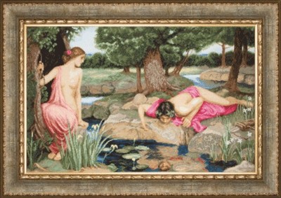 Diy Needlepoint Cross Stitch ''Echo And Narcissus''. Embroidery Kit. Unprinted