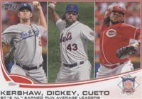 2013 Topps Mini - Clayton Kershaw Johnny Cueto R. A. Dickey #81