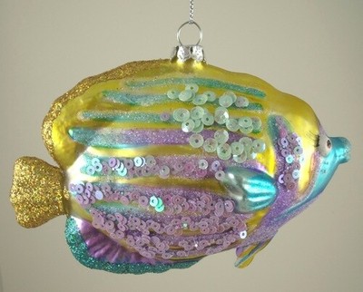Nautical Tropical Fish Christmas Holiday Tree Ornaments Set of 3