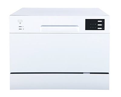 SPT SD-2225DW Countertop Dishwasher with Delay Start & LED, White, White