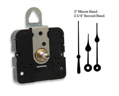 Takane Quartz Clock Movement With 3" hands, for Dials up to 3/8" Thick, U.S.A.