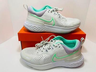 [BLEMISHED] Nike Women's React Miler 2 - Size 6.5 US - Platinum Tint/Green Glow