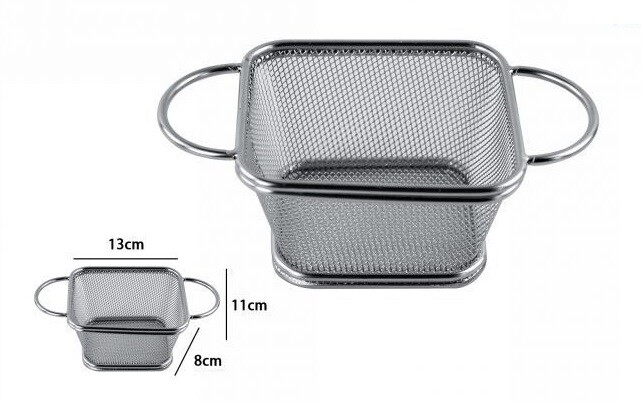 Cestino Cestello Colino Setaccio Con Manici Scola Pasta Verdura Fritto 13cm dfh