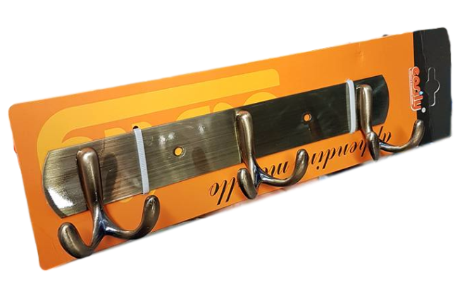 Attaccapanni Appendi Abiti Asciugamani Parete Ottone Antico 3 Posti Doppio dfh