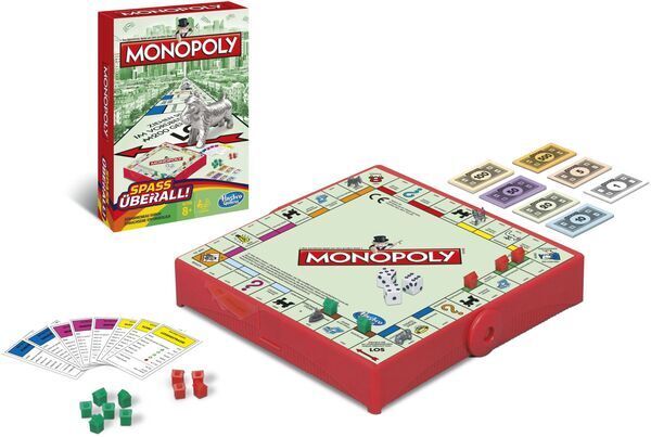 Hasbro Monopoly Kompakt, Reisespiel, Taschenbuchformat