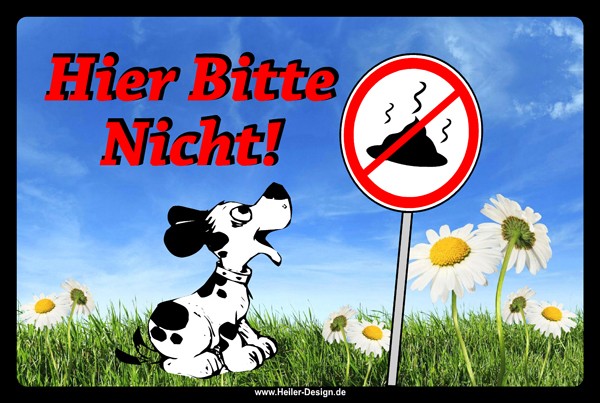 Verbotsschild Hund Hier bitte nicht 1