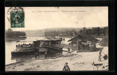 CPA Saint-Cloud, Embarcadère des Bateaux 1908 