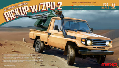 Meng Model 1/35 Toyota Hilux Pick-Up Truck with ZPU-2 AA Gun #VS-005