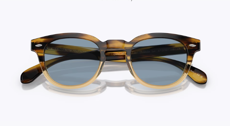 Pre-owned Oliver Peoples Keenan 51mm Polarized Sun In 362 Horn Ov5418su Msrp$532 Rarefind In Canarywood Cobalto