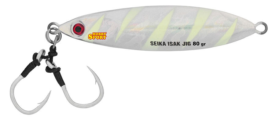 SLOW PITCH ISAK JIG 80 GR COLORE 02 SILVER FLUO SEIKA TUBERTINI MARE BARCA