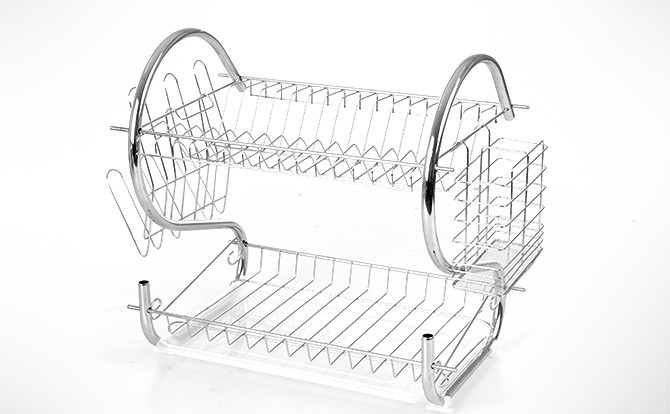 Scolapiatti In Metallo Cromato A 2 Ripiani Colapiatti Vaschetta idea