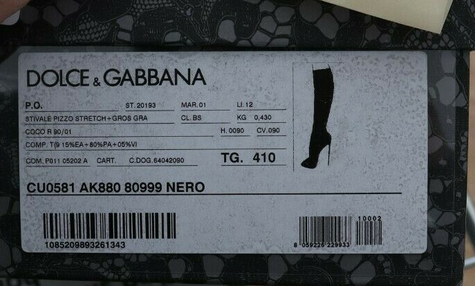Pre-owned Dolce & Gabbana Pumps Black Taormina Lace Socks Boots Shoes Eu36 / Us5.5 $1300