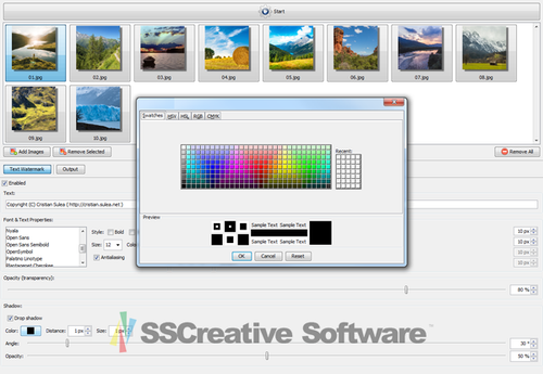 Photo Watermark Software for Image BMP GIF JPG PNG Add Text Logo