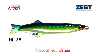 VERTICAL JIG ZEST RUDDLER TAIL  200 GR COL HL25 BLU / VERDE X CERNIA DENTICE