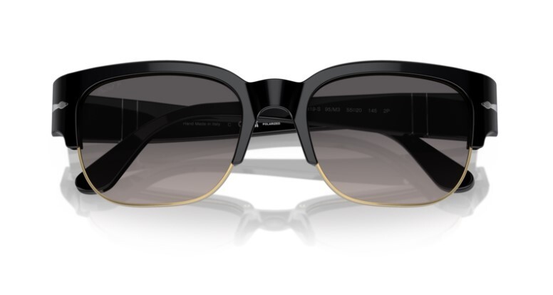 Pre-owned Persol 0po3319s Tom 95/m3 Black/grey Gradient Polarized Unisex Sunglasses
