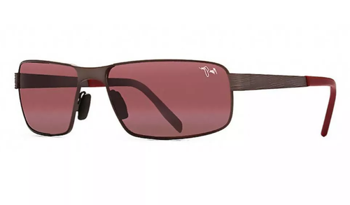 Pre-owned Maui Jim Castaway Mj 187-02c Gunmetal With Maui Rose Polarized Sunglasses In Pink