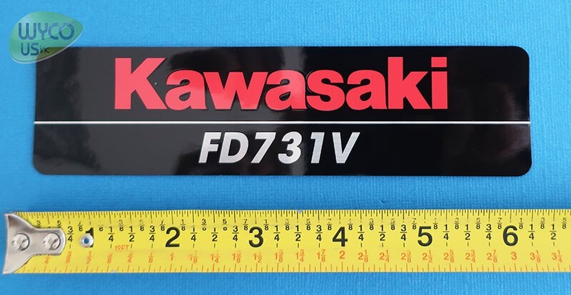 BRAND LABEL, DECAL, KAWASAKI FD731V, 26 HP ENGINE, HUSTLER