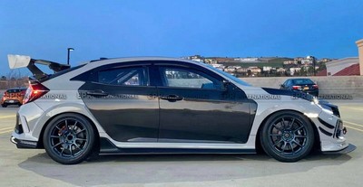 For Honda Civic FK7 FK8 VTX2 Style Carbon Fiber Rear Trunk GT Spoiler Wing Trim
