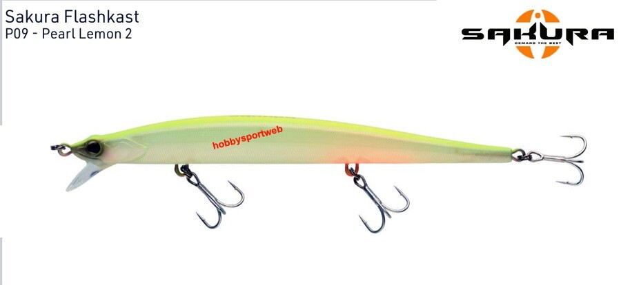 SAKURA FLASHKAST LONG JERK 14 CM COL. P09 PEARL LEMON 22 GR SINKING x SPIGOLA