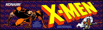 X-Men Konami Arcade Marquee For Header/Backlit Sign