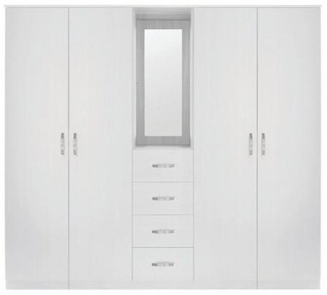 Peru 4 Door 4 Drawer Combi Fitment Wardrobe New White