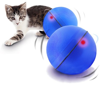 YOGADOG Interactive Cat Toys Electronic Auto Motion LED Ball Pet Toy Blue