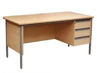 Oak Effect desk with 3 drawers