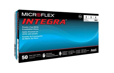 Microflex Integra N86 Nitrile Disposable Exam Gloves, Large, Blue, 50-Gloves