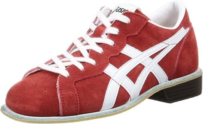 Pre-owned Asics Weight Lifting Shoes Leather 1163a006 Red/white With Box (us5-10)