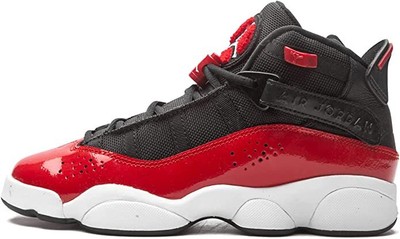 

Big Kids Jordan 6 колец черный/белый-спортивный красный (323419 060), Black/white-gym red