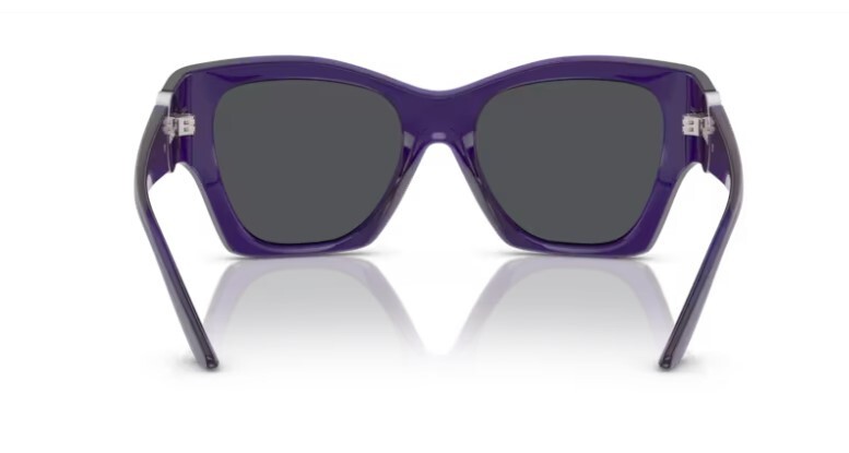 Pre-owned Versace 0ve4452 541987 Purple/ Dark Grey Soft Square Women's Sunglasses In Gray