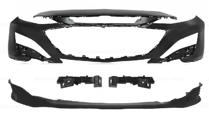 For 2019-2024 Chevy Malibu Front Bumper Cover Upper & Lower Grille Fog Light Set