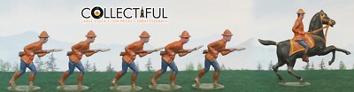 M C - LEAD FIGURES X 7 - TOY MODEL SOLDIERS - SEMI-FLAT ( GERMANY ? ) RARE  L39