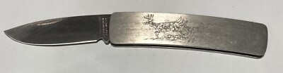 EKA Sweden Slim Profile Stainless Pocket Knife Etched Wildlife 2003LE 3.5 Closed
