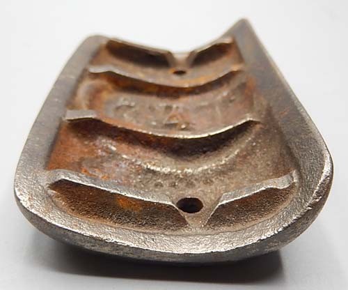 Small Antique Cast Iron Emblem off Wood Stove Renaissance Man Blowing Horn